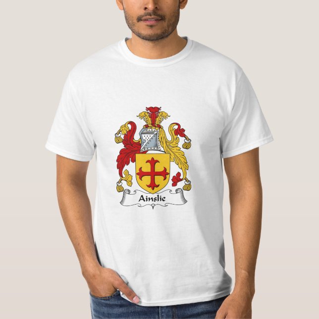 Ainslie Family Crest Ainslie Coat of Arms T-Shirt (Front)