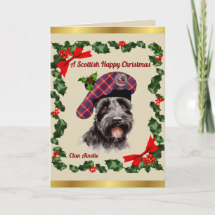 Ainslie Scottie Dog Personalised Xmas Card