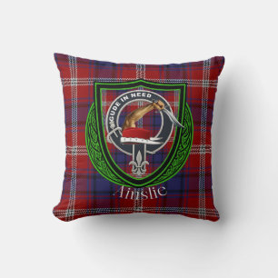 Ainslie Scottish Clan Tartan & Crest Cushion