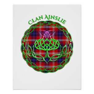 Ainslie Scottish Tartan Celtic Thistle Poster