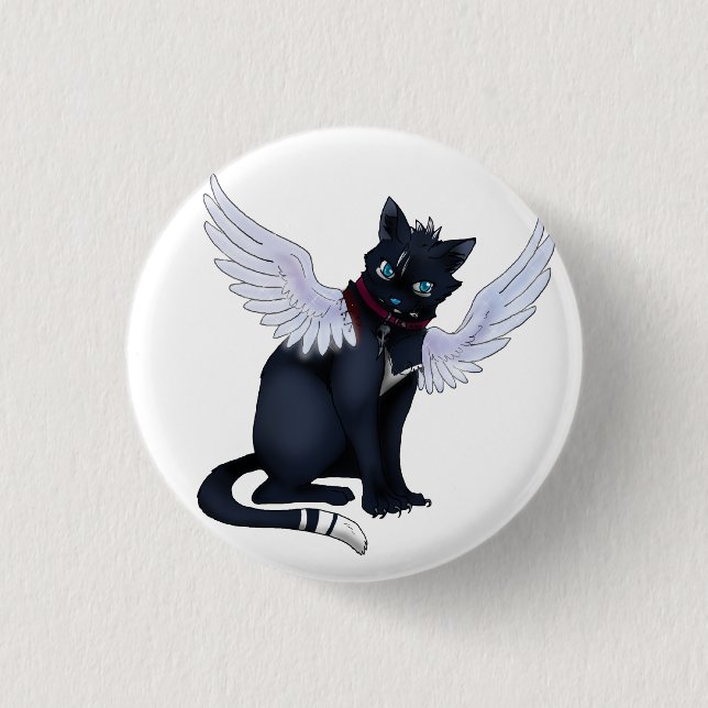 aint no angel cat badge (Front)