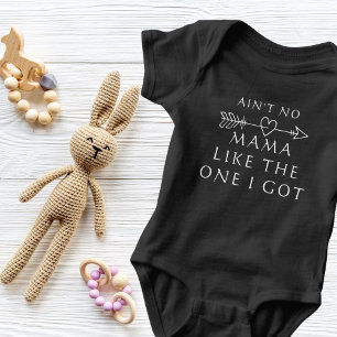 AIN'T NO MAMA cute love text customised  Baby Bodysuit