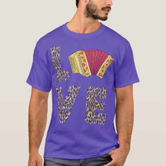 Air Accordion Love Accordionist Polka Lover Music T-Shirt