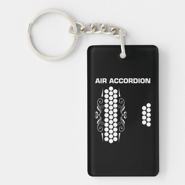 Air Accordion Mexican American Music Band Key Ring (Front)