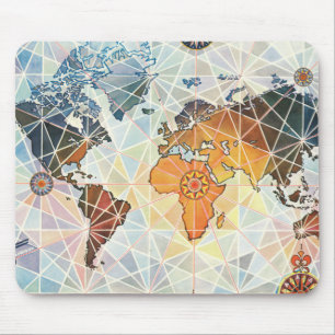 Air Afrique Map of the World Mouse Pad