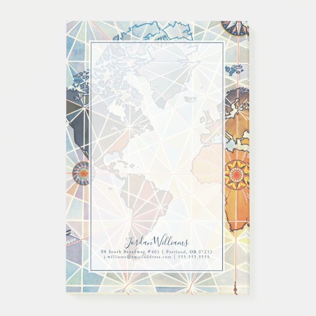 Air Afrique Map of the World Post-it Notes (Front)