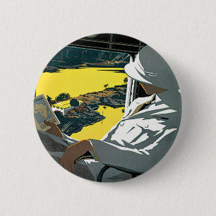 Air Afrique: Visitez L'Afrique en Avion 6 Cm Round Badge