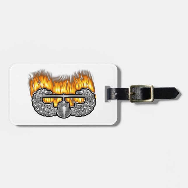 Air Assault Flaming Gift Luggage Tag (Front Horizontal)