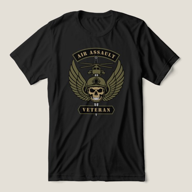 Air Assault Veteran Tactical Emblem Tri-Blend Shirt (Design Front)