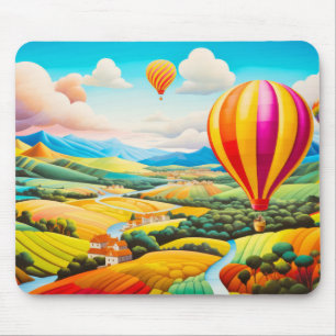 Air Ballon City Concept Abstract Colourful Scenery Mouse Pad