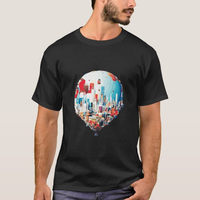 Air Ballon Discovery Travel Landscape Beauty Sky T-Shirt (Front)