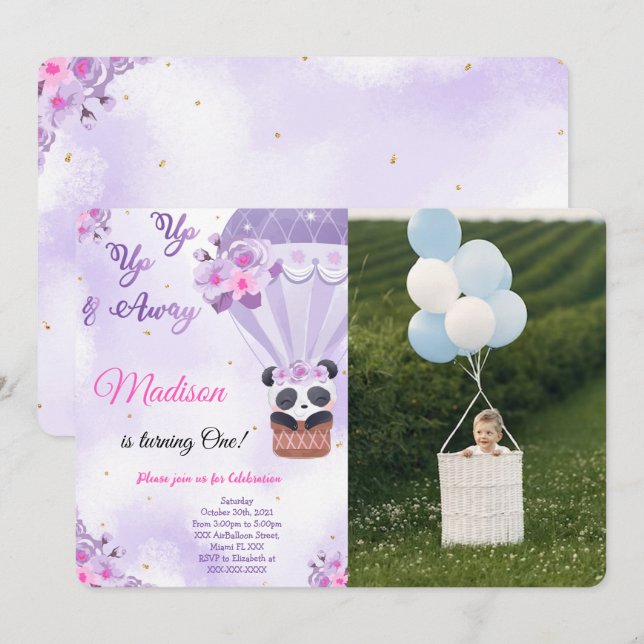 Air Ballon Photo Invitations (Front/Back)