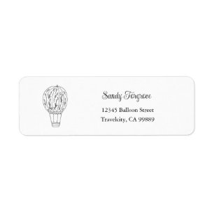 Air Balloon Address Label, Return Address Label