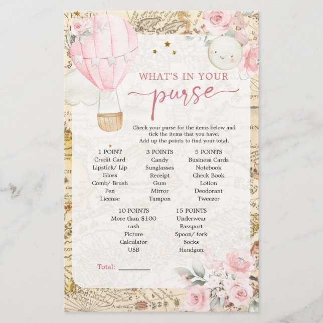 Air Balloon Isn't she Onerderful Baby Purse Game (Front)