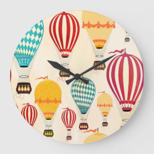 Air balloon: playful pattern design. large clock