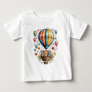 Air balloon with animals cute baby T-Shirt
