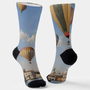 Air Ballooning Over Venice Oil Paint, Socks