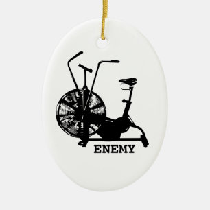 Air Bike Enemy - Black Silhouette Ceramic Tree Decoration
