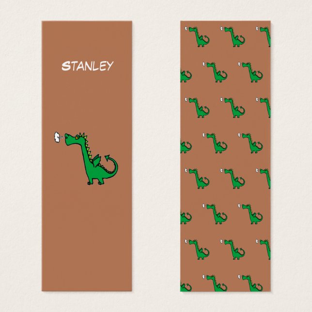 Air breathing green dragon monogram bookmark (Front & Back)