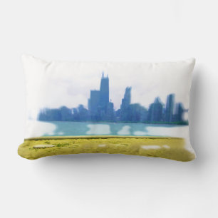 Air Brushed Chicago Skyline Lumbar Cushion