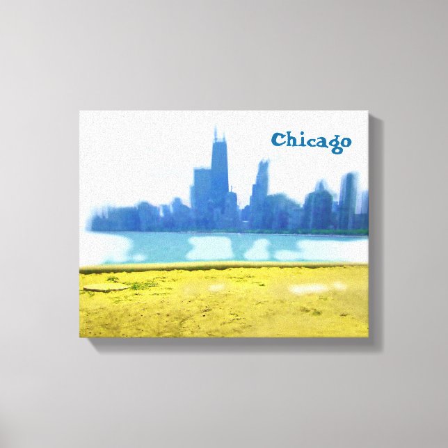 Air Brushed Chicago Skyscrapers Canvas Print (Front)