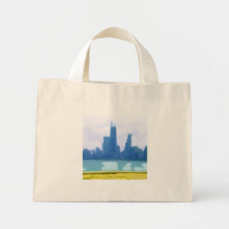 Air Brushed Chicago Skyscrapers Mini Tote Bag