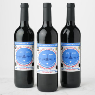 Air Captain's Birthday. Funny, Fully Customisable Wine Label