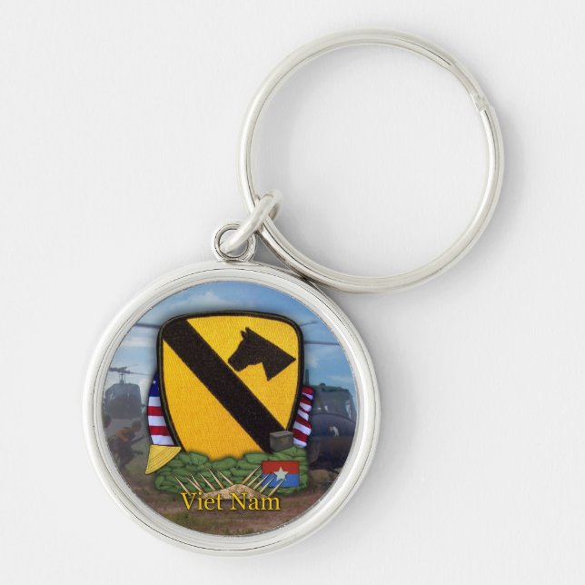air cav vietnam war patch vets Keychain (Front)