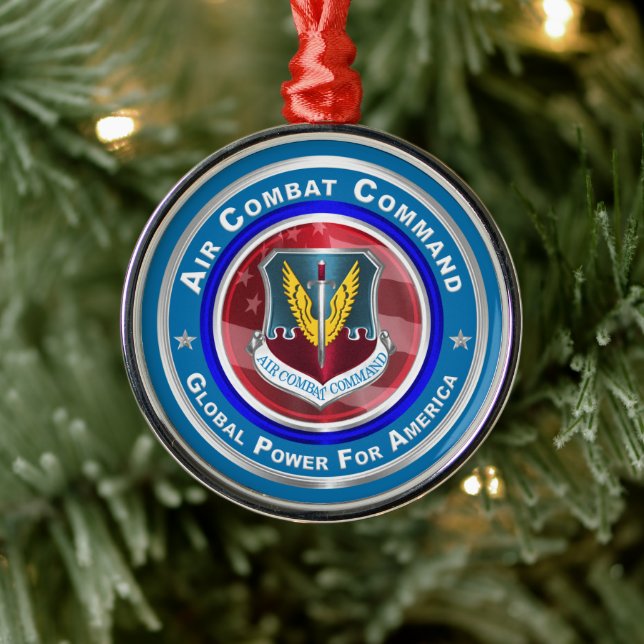 Air Combat Command Customised Christmas Metal Tree Decoration (Tree)