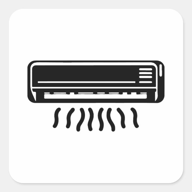 Air conditioner silhuoette square sticker (Front)