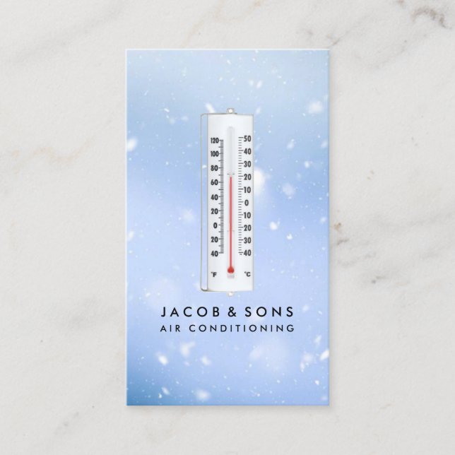 Air Conditioning Heating Cooling Business Card (Front)