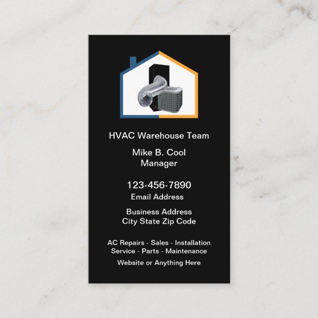 Air Conditioning HVAC Business Card Vertical (Front)