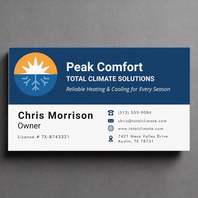 Air Conditioning HVAC Heating Cooling Professional Business Card (Creator Uploaded)