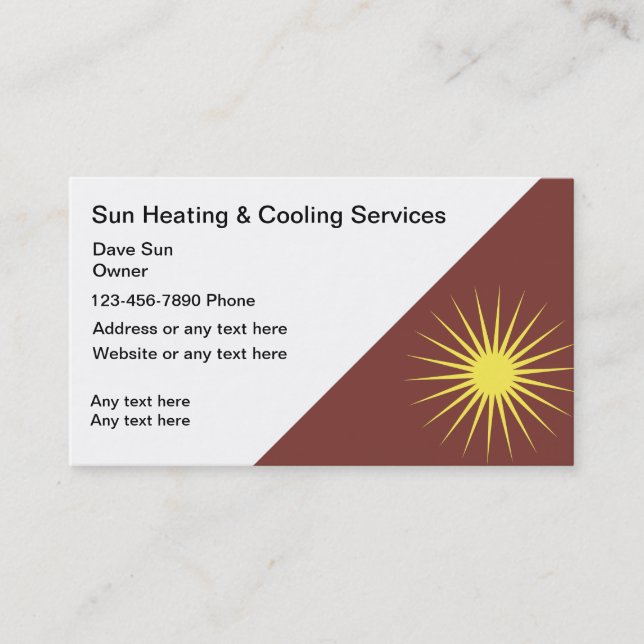 Air Conditioning Repair Business Cards (Front)