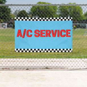 Air Conditioning Service Automotive Shop Blue Banner