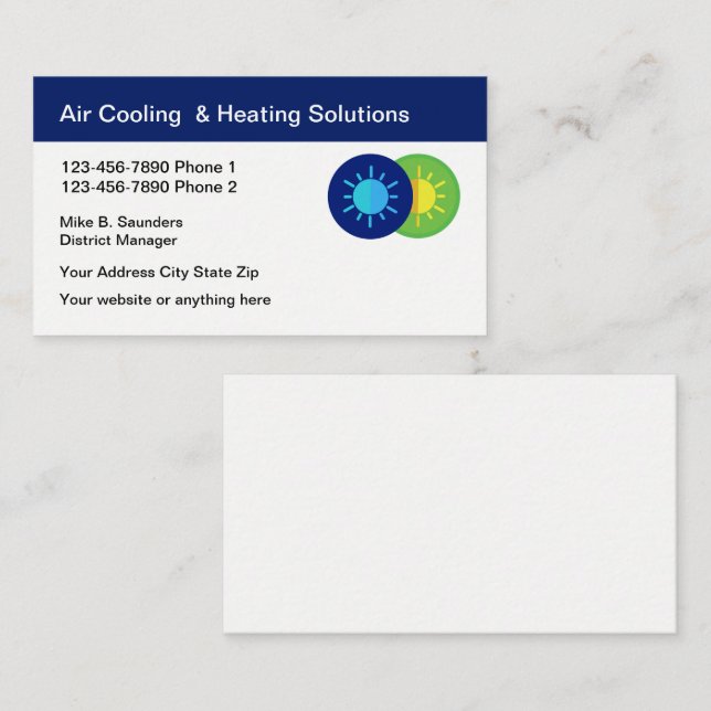 Air Conditioning Service Businesscards Business Ca Business Card (Front/Back)