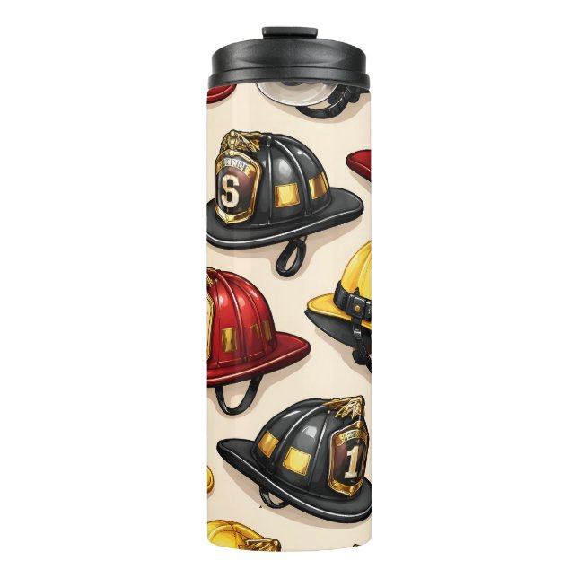 Air fighter helmet pattern professional fire stati thermal tumbler (Front)
