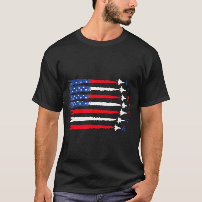 Air Force American Flag 4th Of July 2026 Funny Gif T-Shirt (Front)