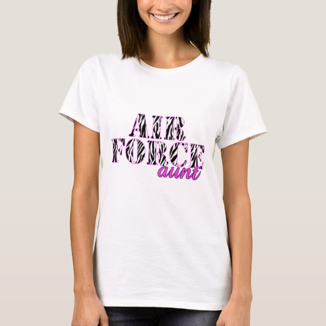 Air Force Aunt Zebra T-Shirt (Front)