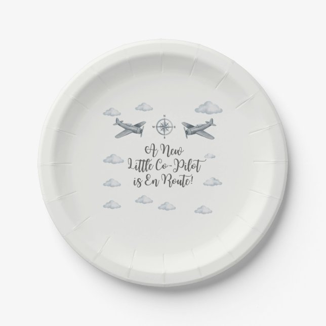 Air Force Baby Shower Plate Little Co-Pilot (Front)