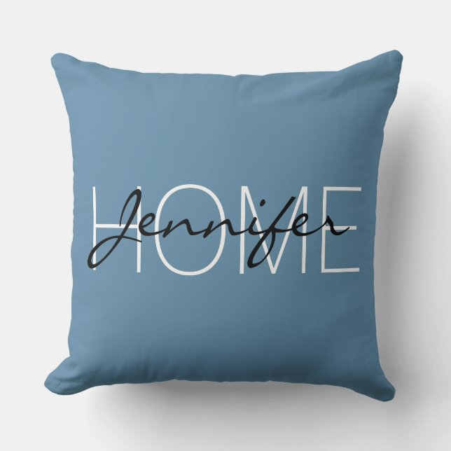 Air Force blue colour home monogram Cushion (Front)