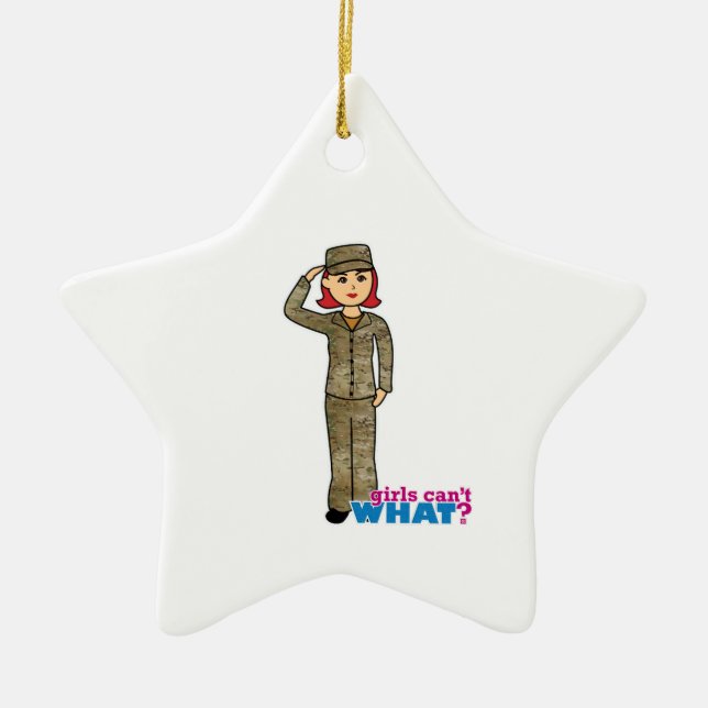 Air Force Camo Red Ceramic Tree Decoration (Front)