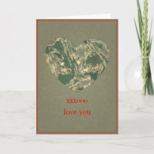 Air Force Camo Valentine Hearts - Valentine's Day Holiday Card