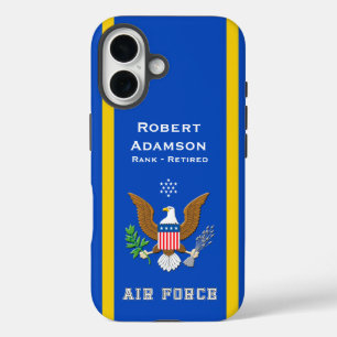 Air Force colours and Defence Emblem personalise iPhone 16 Case