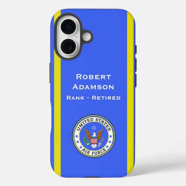 Air Force Emblem and colours personalise Case-Mate iPhone Case (Back)