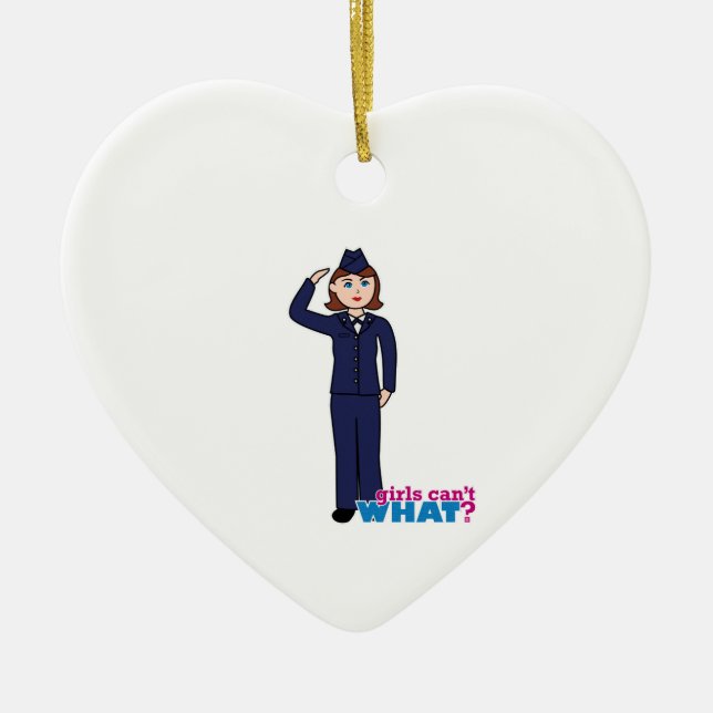Air Force Girl Ceramic Tree Decoration (Front)