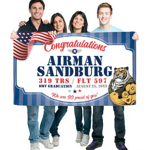 Air Force Graduation 321 TRS Tigers Mascot 3x5' Banner