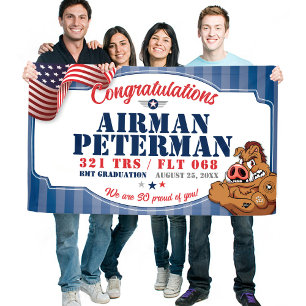 Air Force Graduation 321 TRS Warthogs Mascot 3x5' Banner