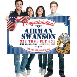 Air Force Graduation 322 TRS Eagles Mascot 3x5' Banner