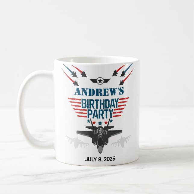 Air force jet fighter pilot Birthday Coffee Mug (Left)